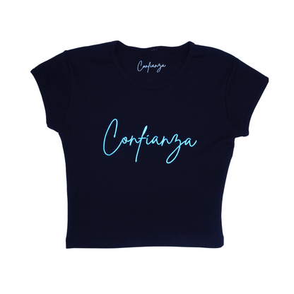 Confianza Baby Tee - Navy Blue