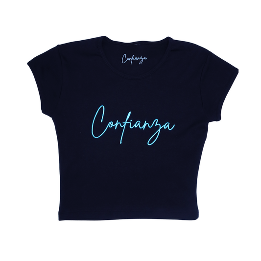 Confianza Baby Tee - Navy Blue